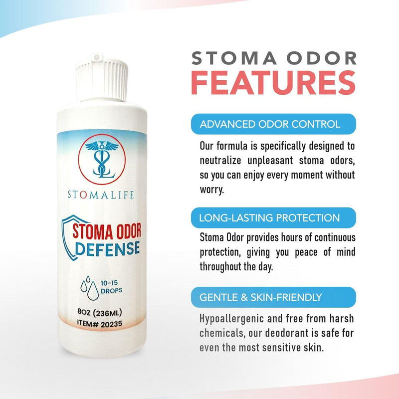 "Stomalife Ostomy Deodorant – 8 Oz. | Say Goodbye to Stoma Odor, Feel Confident and Comfortable | Powerful Unscented Liquid Formula"